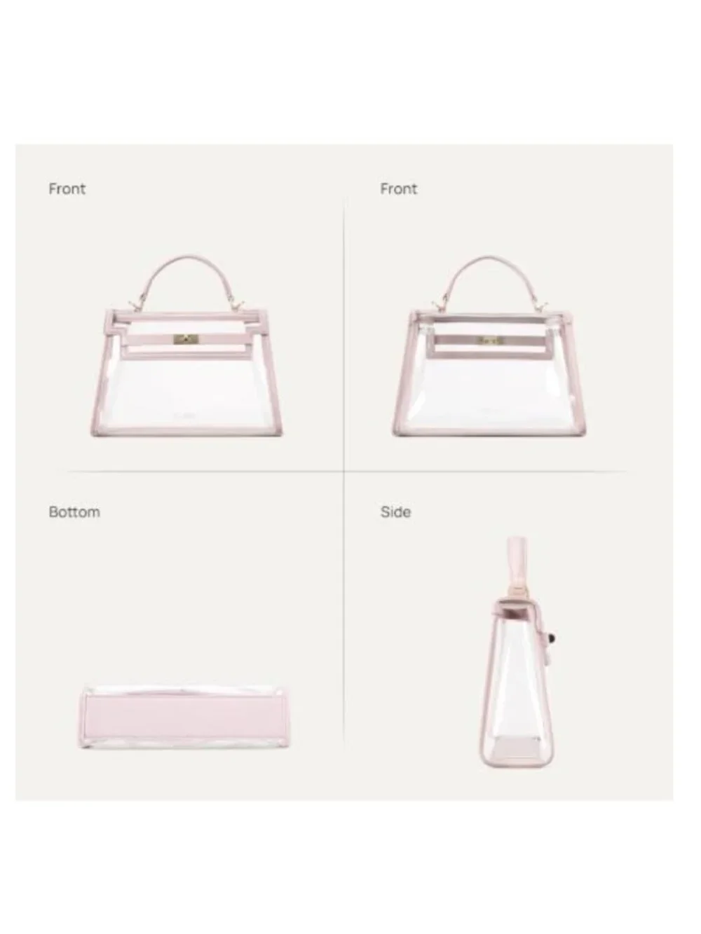 Clear PVC Crossbody Bag Stadium Approved Waterproof Twist Lock